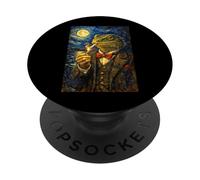 Funny Smoking Lizard Meme Cigarette Reptile Lizard In Suit PopSockets PopGrip Adhesivo
