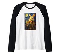 Funny Smoking Rabbit Meme Cigarette Bunny Rabbit In Suit Camiseta Manga Raglan