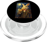 Funny Smoking Rabbit Meme Cigarette Bunny Rabbit In Suit PopSockets PopGrip para MagSafe
