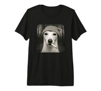 Funny Smoking Sighthound Dog Meme Cigarette Grunge Beanie Camiseta Premium