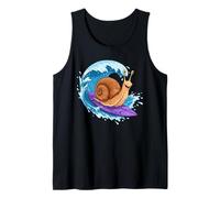 Funny Snail está surfeando una Ola del océano 1 - Fan Fun Camiseta sin Mangas