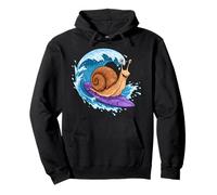 Funny Snail está surfeando una Ola del océano 1 - Fan Fun Sudadera con Capucha