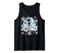 Funny Snowman Gnomies with Snowflake Decor Cute Winter GNOME Camiseta sin Mangas