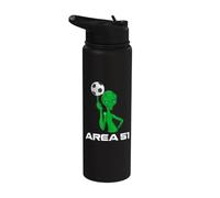 Funny Soccer Alien Storm Area 51 Extraterrestrial UFO Stainless Steel Insulated Water Bottle