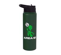 Funny Soccer Alien Storm Area 51 Extraterrestrial UFO Stainless Steel Insulated Water Bottle