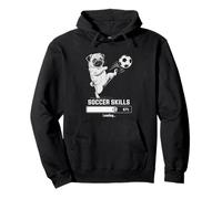 Funny Soccer Pug Habilidades Carga Perro Jugar Portero Niñas Niños Sudadera con Capucha