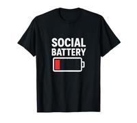 Funny Social Battery Low Power Humor Design Camiseta