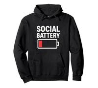 Funny Social Battery Low Power Humor Design Sudadera con Capucha