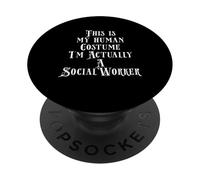 Funny Social Worker Salary Jobs Costume For Social Working PopSockets PopGrip Adhesivo