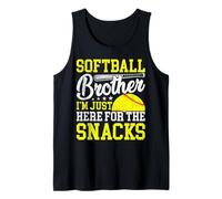 Funny Softball Brother Plays just I'm Here for the Snacks Camiseta sin Mangas