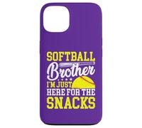 Funny Softball Brother Plays just I'm Here for the Snacks Carcasa para iPhone 13