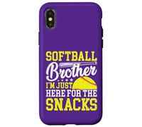 Funny Softball Brother Plays just I'm Here for the Snacks Carcasa para iPhone X/XS