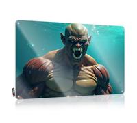 Funny Sogns - Letrero de lata con texto en inglés "A Muscular Green-Skinned Creature with Sharp Teeth Is Emerging From The Water" (30 x 40 cm)