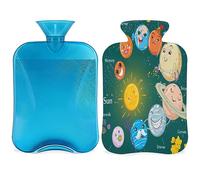 Funny Solar System - Botella de agua caliente con cubierta esponjosa de 2 litros, botella solar de gran capacidad, bolsa de agua para noches acogedoras, alivio del dolor, espalda, cuello y hombros