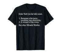 Funny Solar Tech Definition Solar Technician PV Installer Camiseta