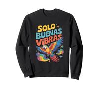 Funny Solo Buenas Vibras Loro Psicodélico Sudadera