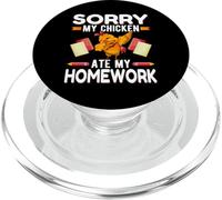 Funny Sorry My Chicken Ate My Homework Kids Teacher School PopSockets PopGrip para MagSafe