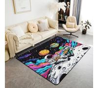 Funny Space Astronaut Alien Area Rug Trippy Universe Planet - Alfombras de entrada para niños y niñas, decoración de habitación de niños y niñas, alfombras absorbentes antideslizantes de galaxia