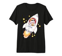 Funny Space Cat Astronauta Bebiendo Boba Bubble Milk Tea Niños Camiseta Premium