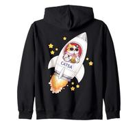 Funny Space Cat Astronauta Bebiendo Boba Bubble Milk Tea Niños Sudadera con Capucha
