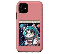 Funny Space Cat Houston We Have a Pawblem Accessories Carcasa para iPhone 11