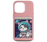 Funny Space Cat Houston We Have a Pawblem Accessories Carcasa para iPhone 13 Pro