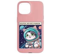 Funny Space Cat Houston We Have a Pawblem Accessories Carcasa para iPhone 15