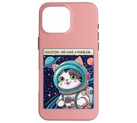 Funny Space Cat Houston We Have a Pawblem Accessories Carcasa para iPhone 16 Pro MAX