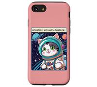 Funny Space Cat Houston We Have a Pawblem Accessories Carcasa para iPhone SE (2020) / 7/8