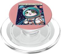 Funny Space Cat Houston We Have a Pawblem Accessories PopSockets PopGrip para MagSafe