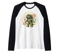 Funny Space Dinosaur Astronaut Cosmic Adventure Camiseta Manga Raglan