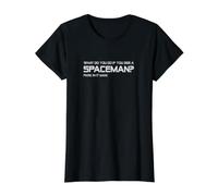 Funny Space Joke: ¿Qué Hacer si Ves a un Spaceman? Camiseta gráfica económica, Mujer, Negro, XL