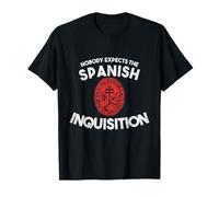 Funny Spanish Tees - Camiseta divertida - Nobody Expectts The Spanish Inquisition - Unisex-Adultos - Manga corta - Black - Pequeño