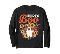 Funny Spooky Bride's Boo Crew Ghost Bridal Squad Halloween Manga Larga