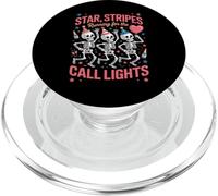 Funny Star Stripes Running Call Lights Party American USA PopSockets PopGrip para MagSafe