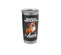 Funny Stealing Hearts Blasting Farts English Bulldog Lover Vaso térmico de acero inoxidable de doble pared