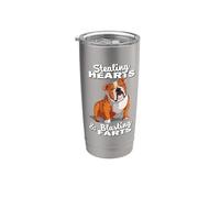 Funny Stealing Hearts Blasting Farts English Bulldog Lover Vaso térmico de acero inoxidable de doble pared