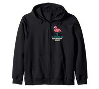 Funny Stern Flamingo "Don't Make Me Put My Foot Down" Mujer Sudadera con Capucha