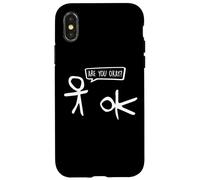 Funny Stickman ¿Estás Bien? Cartoon Be Kind Good Help Support Carcasa para iPhone X/XS