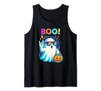 Funny Stylish Retro Halloween Rock Ghost Boo Party Disco Camiseta sin Mangas