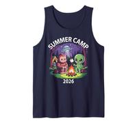 Funny Summer Camp 2026 Alien Bigfoot Camping Director Squad Camiseta sin Mangas