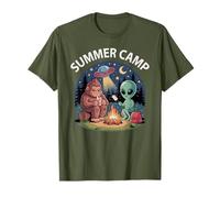 Funny Summer Camp Alien Bigfoot Host Director de Camping Camiseta