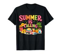 Funny Summer is Calling Teacher School's out Vibes Retro Fun Camiseta
