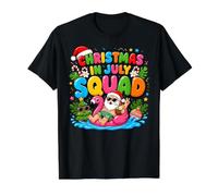 Funny Summer Vacation Xmas Holiday, Christmas in July Squad Camiseta gráfica económica, Hombre, Negro, M
