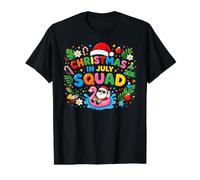 Funny Summer Vacation Xmas Holiday, Christmas in July Squad Camiseta gráfica económica, Hombre, Negro, M