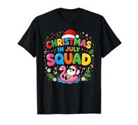Funny Summer Vacation Xmas Holiday, Christmas in July Squad Camiseta gráfica económica, Hombre, Negro, S