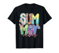 Funny Summer Vibes Groovy Retro Flowers Niños Hombres Mujeres Camiseta
