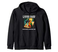 Funny Sun Conure Bird Lover I Work Hard Colorido Periquito Sudadera con Capucha