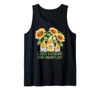 Funny Sunflower GNOME Summer - I Just Freaking Love Gnomes Camiseta sin Mangas