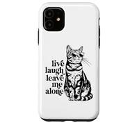Funny Sunglasses Live Laugh Leave Me Alone Tabby Cat Lover Carcasa para iPhone 11